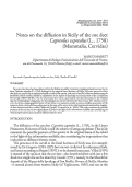 Cover page: Notes on the diffusion in Sicily of the roe deer <i>Capreolus capreolus</i> (L., 1758) (Mammalia, Cervidae)