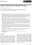 Cover page: Hundred forty eight more days with depression: the association between marital conflict and depression‐free days