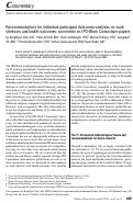 Cover page: Recommendations for individual participant data meta-analyses on work stressors and health outcomes: comments on IPD-Work Consortium papers.