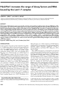 Cover page: Pat1 increases the range of decay factors and RNA bound by the Lsm1-7 complex