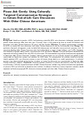 Cover page: Please Ask Gently: Using Culturally Targeted Communication Strategies to Initiate End-of-Life Care Discussions with Chinese-American Older Adults (S703)