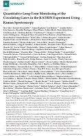 Cover page: Quantitative Long-Term Monitoring of the Circulating Gases in the KATRIN Experiment Using Raman Spectroscopy