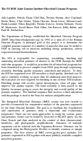 Cover page: The US DOE Joint Genome Institute Microbial Genome Program