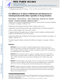 Cover page: Sex differences in tobacco withdrawal and responses to smoking reduced-nicotine cigarettes in young smokers