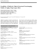 Cover page: Feasibility of Multi-site Clinical Structural Neuroimaging Studies of Aging Using Legacy Data