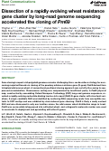 Cover page: Dissection of a rapidly evolving wheat resistance gene cluster by long-read genome sequencing accelerated the cloning of Pm69