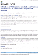 Cover page: Inhibition of PI3K promotes dilation of human small airways in a rho kinase‐dependent manner