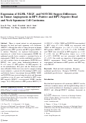 Cover page: Expression of EGFR, VEGF, and NOTCH1 Suggest Differences in Tumor Angiogenesis in HPV-Positive and HPV-Negative Head and Neck Squamous Cell Carcinoma