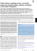 Cover page: Global airborne sampling reveals a previously unobserved dimethyl sulfide oxidation mechanism in the marine atmosphere