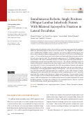 Cover page: Simultaneous Robotic Single Position Oblique Lumbar Interbody Fusion With Bilateral Sacropelvic Fixation in Lateral Decubitus