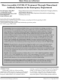 Cover page: More Accessible COVID-19 Treatment Through Monoclonal Antibody Infusion in the Emergency Department