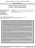 Cover page: Violent and Fatal Youth Trauma: Is There a Missed Opportunity?