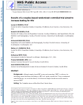 Cover page: Results of a Couples-Based Randomized Controlled Trial Aimed to Increase Testing for HIV