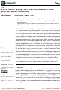 Cover page: Time-Restricted Eating and Metabolic Syndrome: Current Status and Future Perspectives