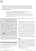 Cover page: Catalytic activities of mammalian epoxide hydrolases with cis and trans fatty acid epoxides relevant to skin barrier function