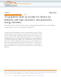 Cover page: Tin-graphene tubes as anodes for lithium-ion batteries with high volumetric and gravimetric energy densities