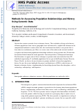 Cover page: Methods for Assessing Population Relationships and History Using Genomic Data.