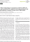 Cover page: Climate change impacts on net primary production (NPP) and export production (EP) regulated by increasing stratification and phytoplankton community structure in the CMIP5 models