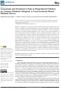 Cover page: Assessment and Treatment of Pain in Hospitalized Children at a Tertiary Children’s Hospital: A Cross-Sectional Mixed Methods Survey