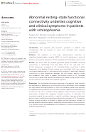 Cover page: Abnormal resting-state functional connectivity underlies cognitive and clinical symptoms in patients with schizophrenia