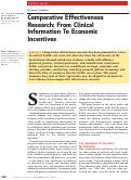 Cover page: Comparative Effectiveness Research: From Clinical Information To Economic Incentives