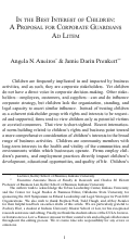 Cover page: In the Best Interest of Children: A Proposal for Corporate Guardians Ad Litem