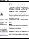 Cover page: Effectiveness and costs associated with a lay counselor-delivered, brief problem-solving mental health intervention for adolescents in urban, low-income schools in India: 12-month outcomes of a randomized controlled trial.