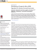 Cover page: Developing a Prognostic Micro-RNA Signature for Human Cervical Carcinoma