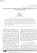 Cover page: Is Inquiry Science Instruction Effective for English Language Learners? A Meta-Analytic Review