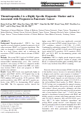 Cover page: Thrombospondin-2 is a Highly Specific Diagnostic Marker and is Associated with Prognosis in Pancreatic Cancer