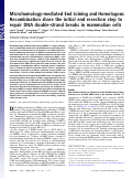 Cover page: Microhomology-mediated End Joining and Homologous Recombination share the initial end resection step to repair DNA double-strand breaks in mammalian cells