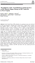 Cover page: ‘The High Five Club’: Social Relations and Perspectives on HIV-Related Stigma During an HIV Outbreak in West Virginia