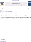 Cover page: Corrigendum to “American Society of Clinical Oncology 2011 Annual Meeting Update: Summary of Selected Gynecologic Cancer Abstracts” [Gynecol Oncol 122 (2011) 209–212]