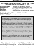 Cover page: Point-of-care Ultrasound in Morbidity and Mortality Cases in Emergency Medicine: Who Benefits the Most?