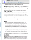 Cover page: Bifenthrin exposure causes hyperactivity in early larval stages of an endangered fish species at concentrations that occur during their hatching season