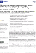 Cover page: Analysis of Post-Transplant Lymphoproliferative Disorder (PTLD) Outcomes with Epstein–Barr Virus (EBV) Assessments—A Single Tertiary Referral Center Experience and Review of Literature