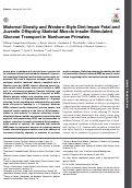 Cover page: Maternal Obesity and Western-Style Diet Impair Fetal and Juvenile Offspring Skeletal Muscle Insulin-Stimulated Glucose Transport in Nonhuman Primates