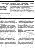 Cover page: Mobilization of a Simulation Platform to Facilitate a System-wide Response to the COVID-19 Pandemic