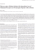 Cover page: Photoreceptor Ablation Initiates the Immediate Loss of Glutamate Receptors in Postsynaptic Bipolar Cells in Retina