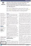 Cover page: Serratus anterior plane versus paravertebral nerve blocks for postoperative analgesia after non-mastectomy breast surgery: a randomized controlled non-inferiority trial