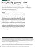 Cover page: Value-Generating Exploratory Trials in Neurodegenerative Dementias