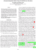 Cover page: A Domain-Independent Model of Open-World Reference Resolution