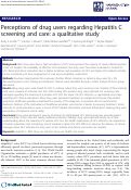 Cover page: Perceptions of drug users regarding Hepatitis C screening and care: A qualitative study