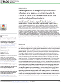 Cover page: Heterogeneous susceptibility to rotavirus infection and gastroenteritis in two birth cohort studies: Parameter estimation and epidemiological implications