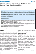 Cover page: A Rapid and Economic In-House DNA Purification Method Using Glass Syringe Filters