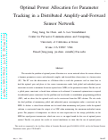 Cover page: Optimal Power Allocation for Parameter Tracking in a Distributed Amplify-and-Forward Sensor Network