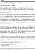 Cover page: Population genetic inference from personal genome data: impact of ancestry and admixture on human genomic variation.