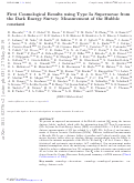 Cover page: First cosmological results using Type Ia supernovae from the Dark Energy Survey: measurement of the Hubble constant