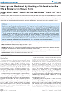 Cover page: Iron Uptake Mediated by Binding of H-Ferritin to the TIM-2 Receptor in Mouse Cells