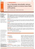 Cover page: Use of Stimulan absorbable calcium sulphate beads in revision lower limb arthroplasty: Safety profile and complication rates.